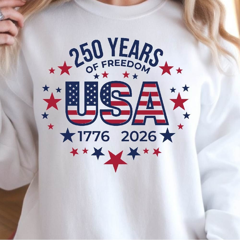 250 Years Of Freedom 4th Of July Patriotic Graphic Tee 0