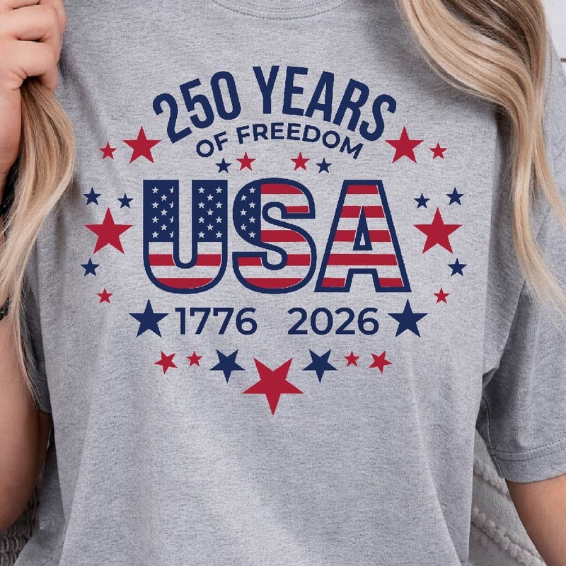 250 Years Of Freedom 4th Of July Patriotic Graphic Tee 2