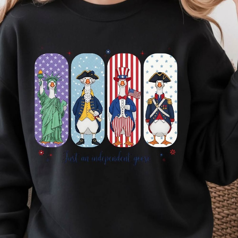 Patriotic Goose 4th Of July Graphic Tee 3