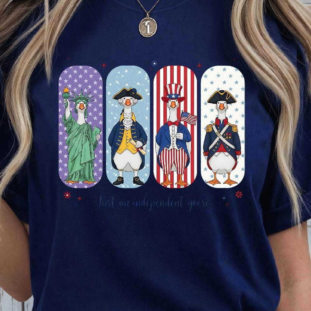 Patriotic Goose 4th Of July Graphic Tee 4