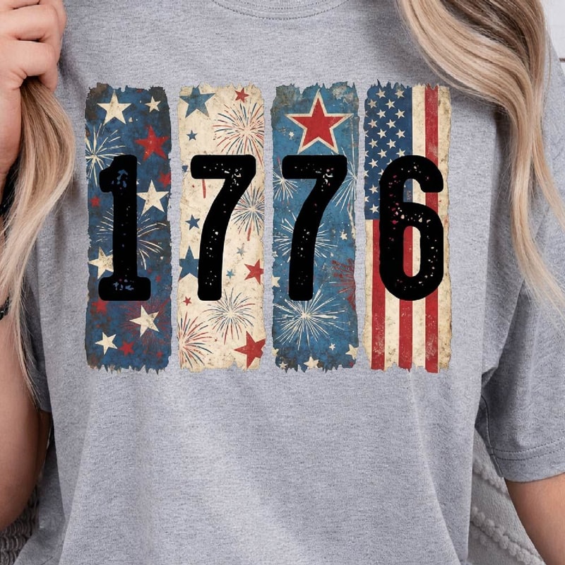 1776 Brushstroke PNG 4th Of July Patriotic Design 1