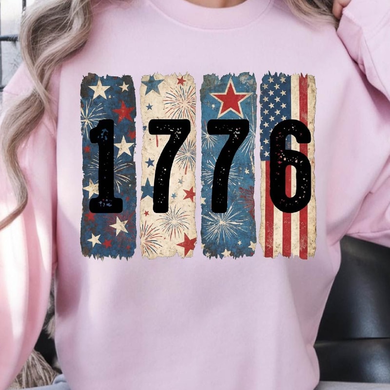 1776 Brushstroke PNG 4th Of July Patriotic Design 3