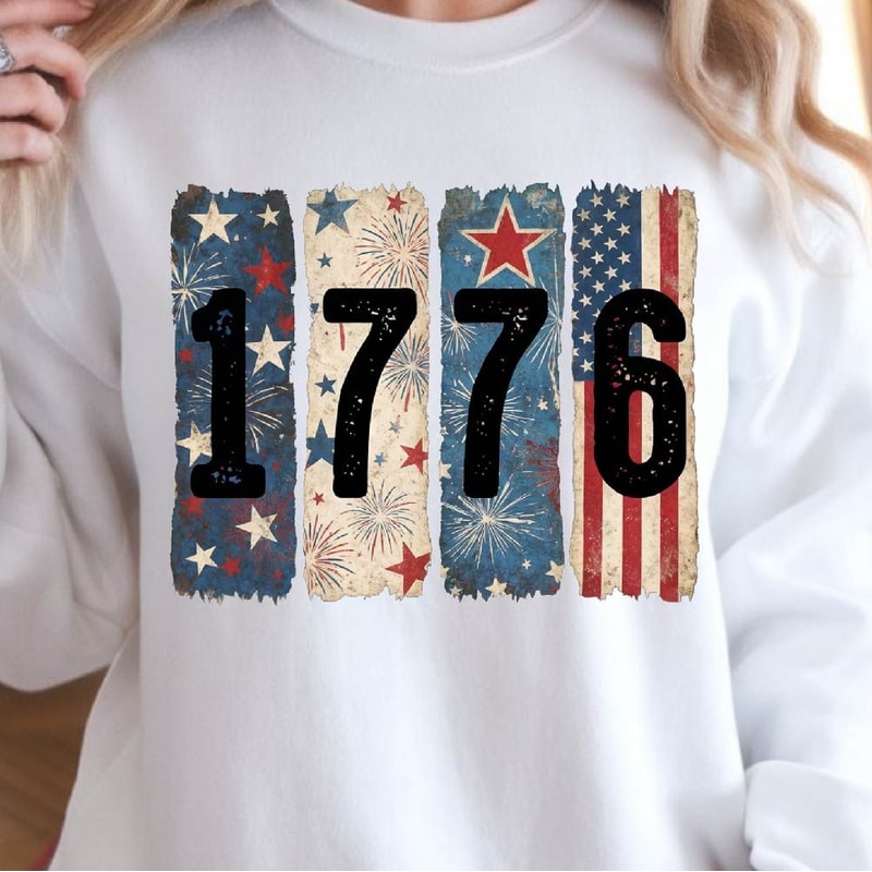 1776 Brushstroke PNG 4th Of July Patriotic Design 0