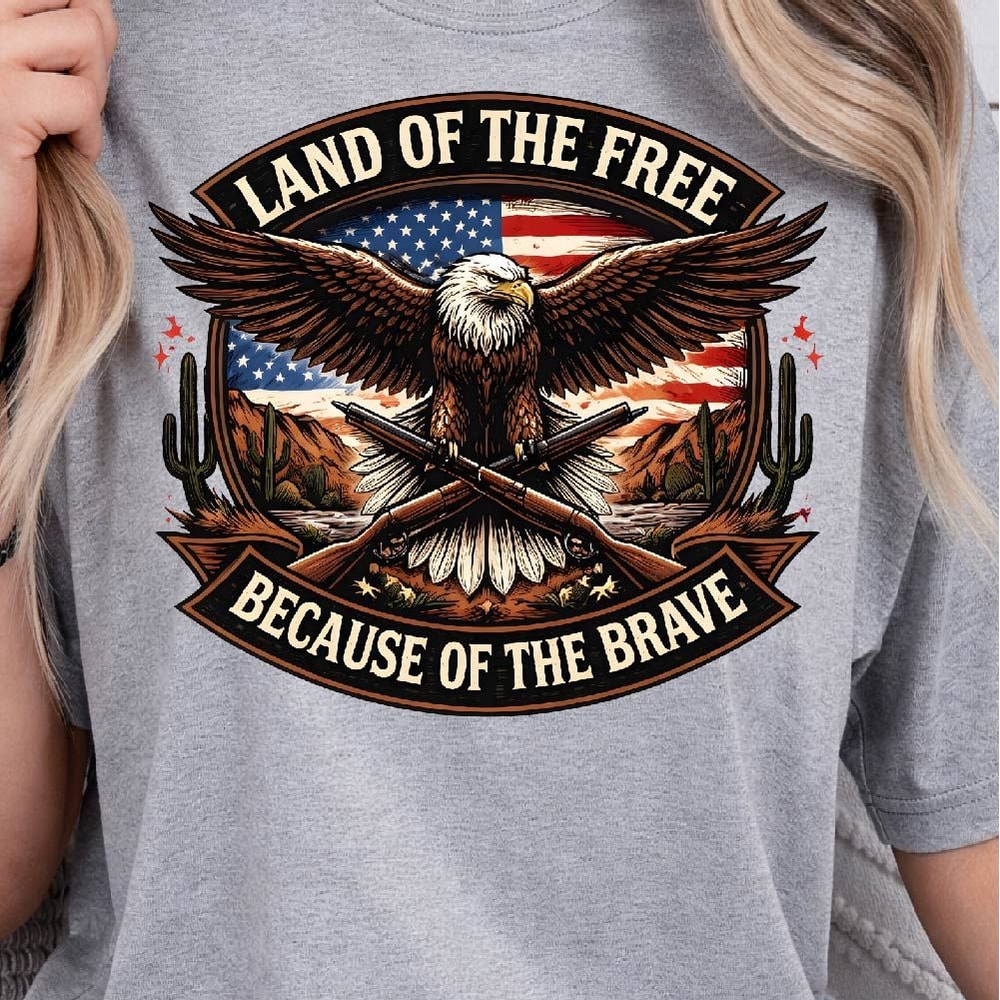 USA 4th Of July Eagle Land Patriotic Graphic Tee 2