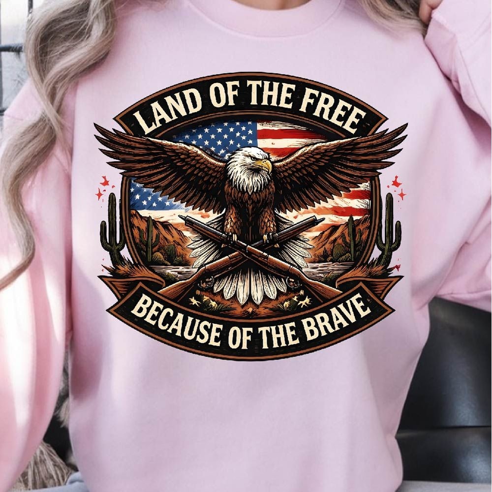 USA 4th Of July Eagle Land Patriotic Graphic Tee 4