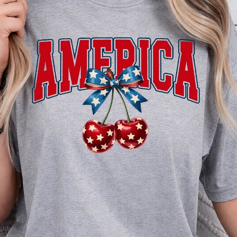 4th Of July America Cherry Coquette Graphic Tee 0