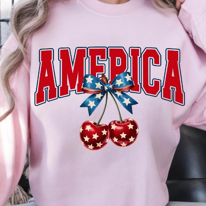 4th Of July America Cherry Coquette Graphic Tee 3