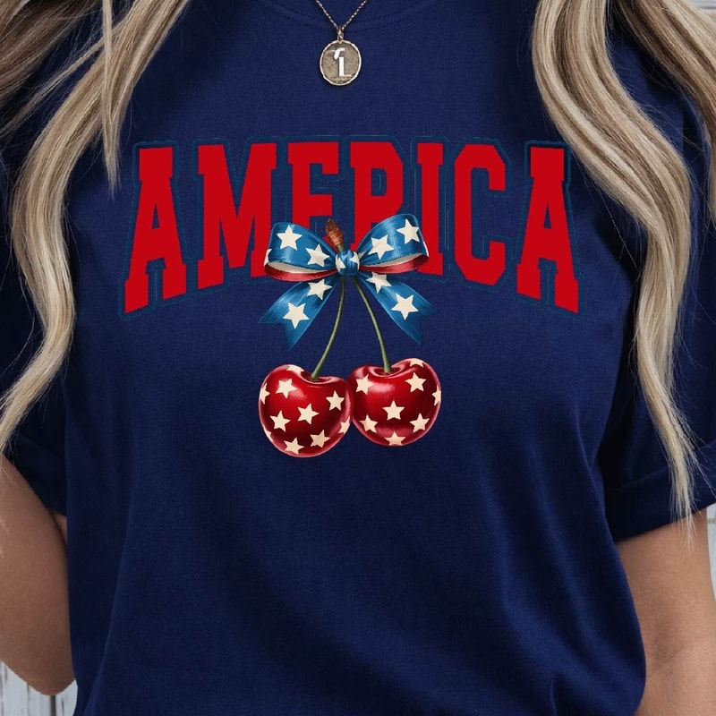 4th Of July America Cherry Coquette Graphic Tee 4