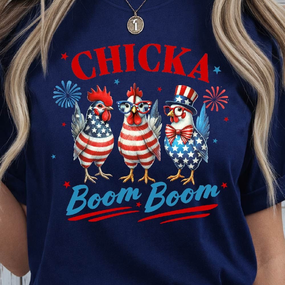 Patriotic Chicken USA Merica 4th Of July Graphic Tee 1