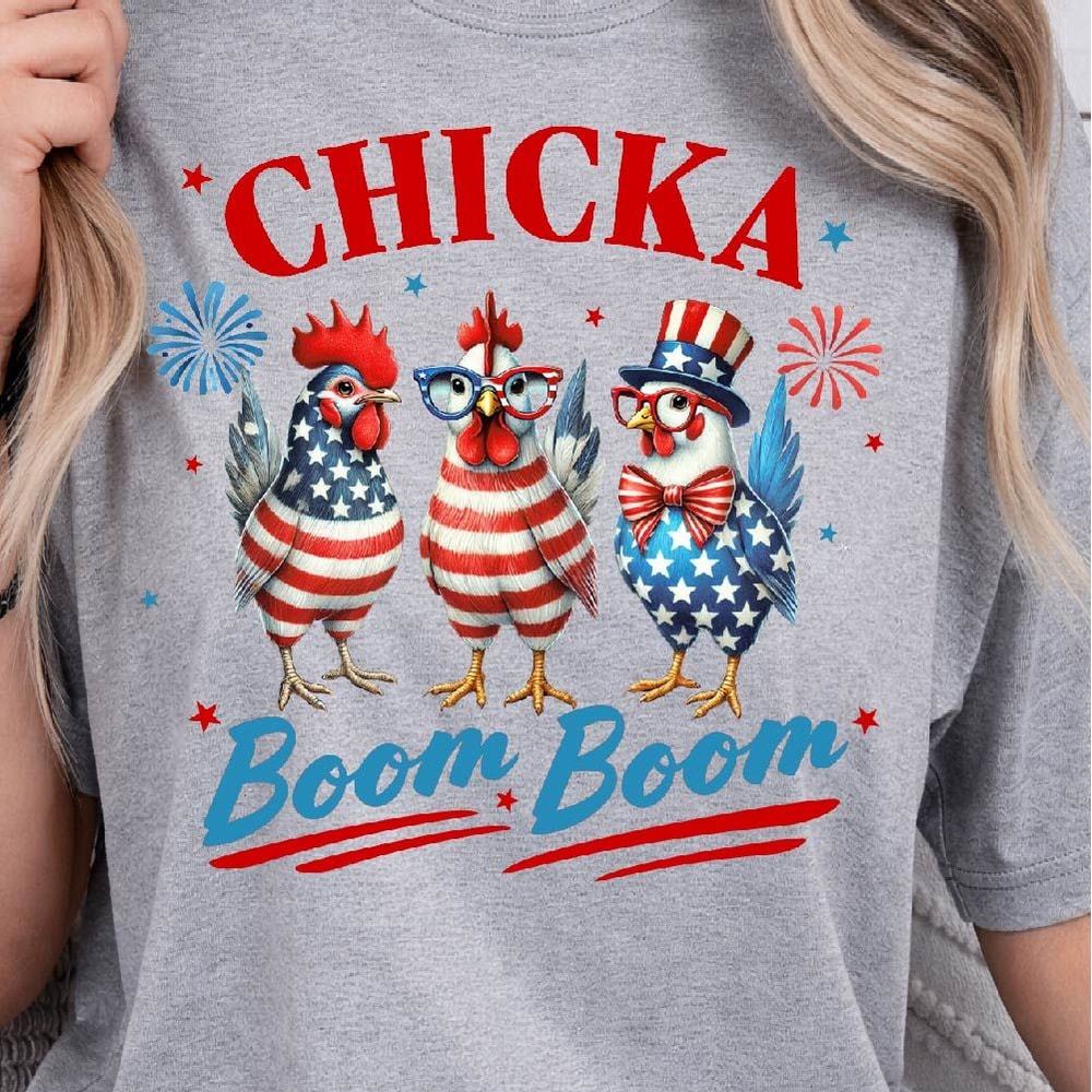 Patriotic Chicken USA Merica 4th Of July Graphic Tee 3