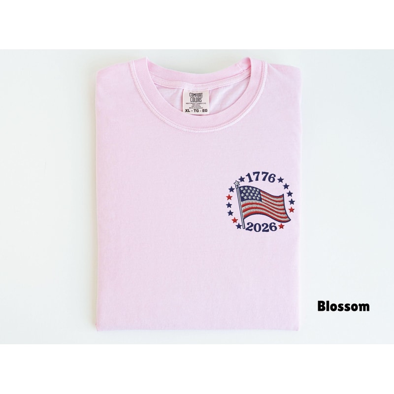 Embroidered America USA 250 Years Patriotic 4th Of July Shirt 1