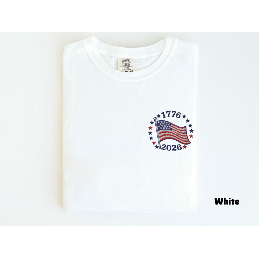 Embroidered America USA 250 Years Patriotic 4th Of July Shirt 3