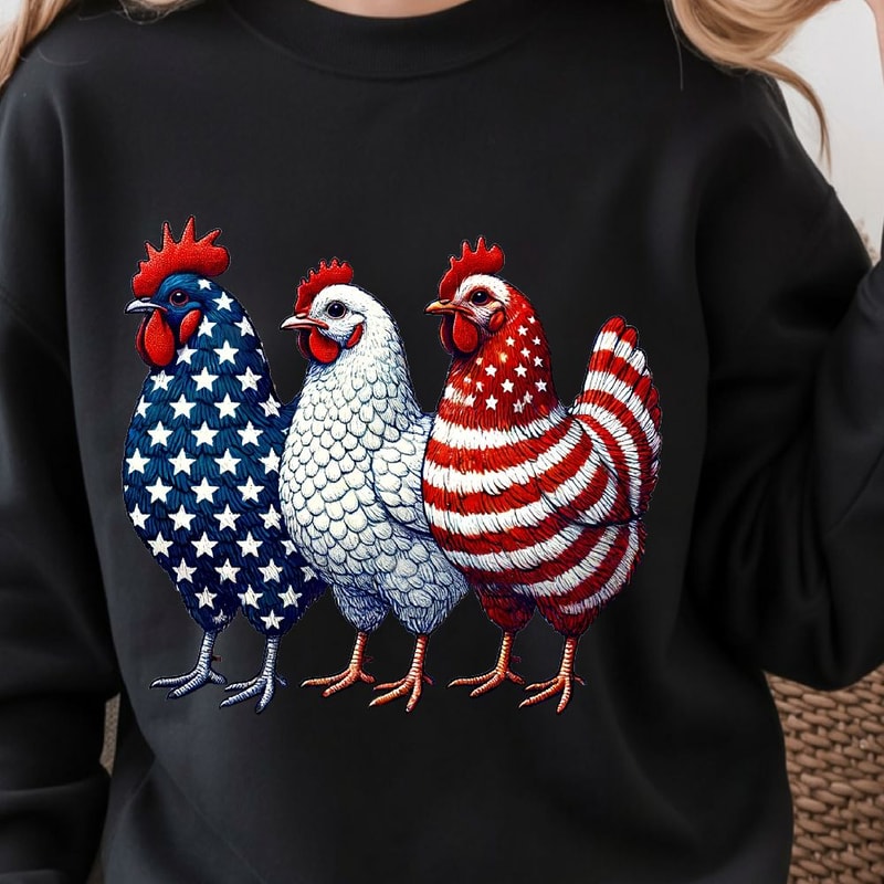 Patriotic USA Chicken 4th Of July Funny Independence Day Shirt 0