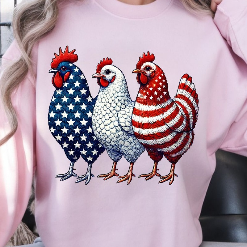 Patriotic USA Chicken 4th Of July Funny Independence Day Shirt 2