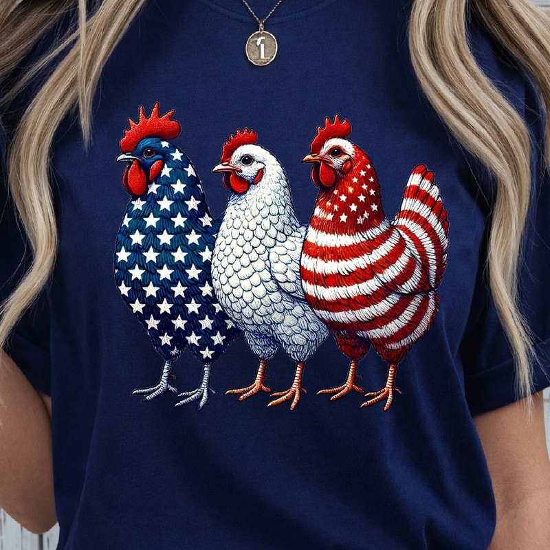 Patriotic USA Chicken 4th Of July Funny Independence Day Shirt 3