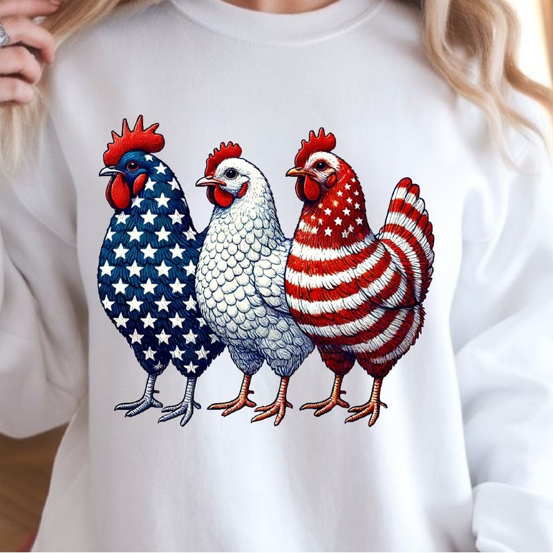 Patriotic USA Chicken 4th Of July Funny Independence Day Shirt 4