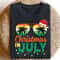 Christmas In July Palm Tree Sunglasses Summer Holiday Graphic Tee 1