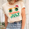 Christmas In July Palm Tree Sunglasses Summer Holiday Graphic Tee 3