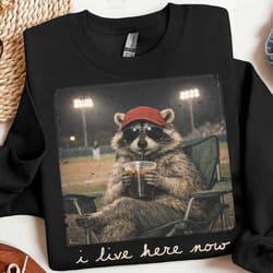 funny raccoon baseball mama sweatshirt, travel ball softball mom shirt, tournament game day pullover