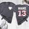 Personalized Baseball Heart Shirt With Custom Name And Number Baseball Mom Game Day Tee 1
