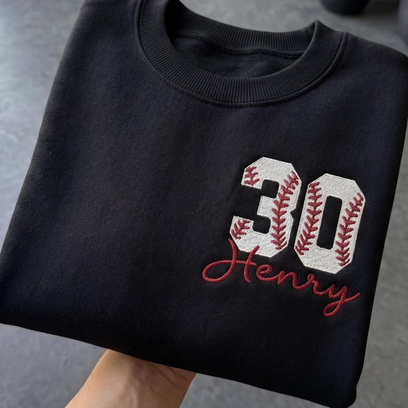 Personalized Baseball Pocket Embroidered Shirt Custom Name Number Baseball Tee Baseball Mom Game Da