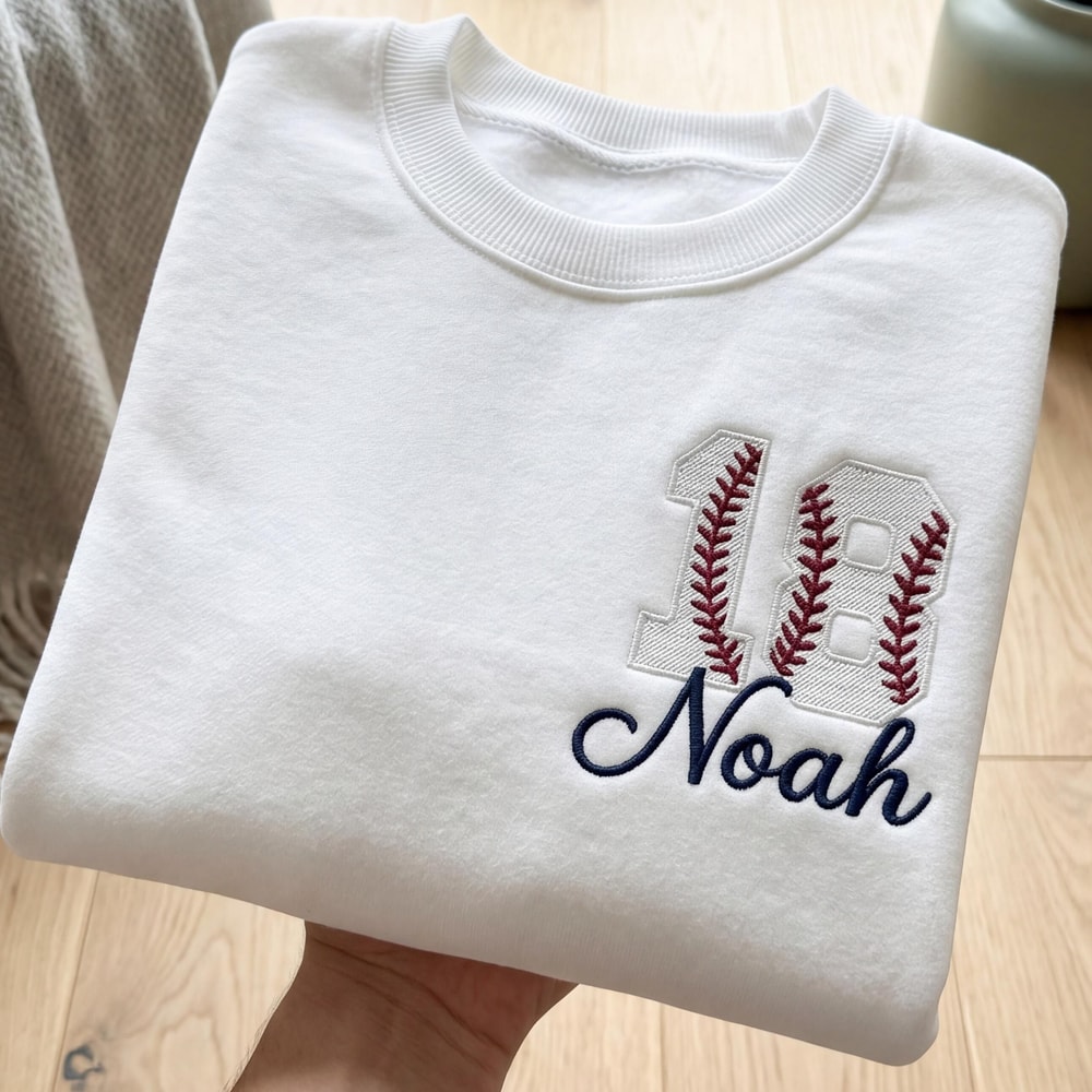 Personalized Baseball Pocket Embroidered Shirt Custom Name Number Baseball Tee Baseball Mom Game Da