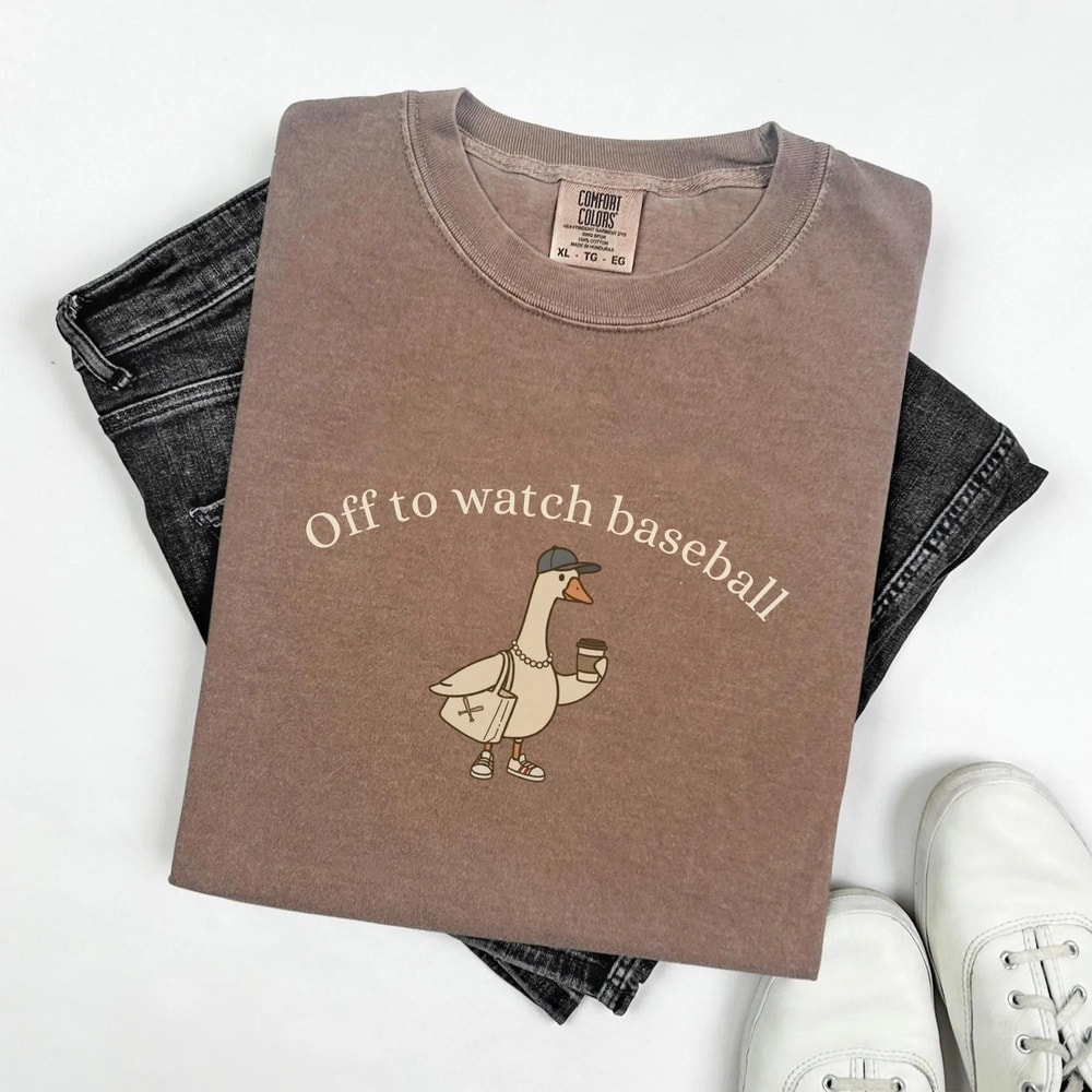 Off To Watch Baseball Goose Shirt Funny Baseball Mom Tee Retro Game Day Baseball Mama Gift 1