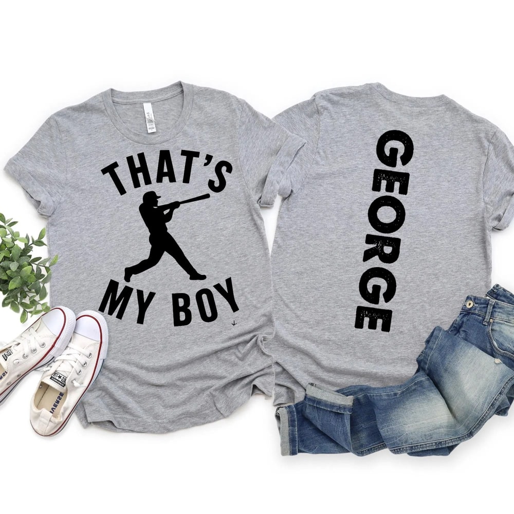 Custom Thats My Boy Baseball Mom Shirt Personalized Game Day Gift Tee For Mom And Dad 1