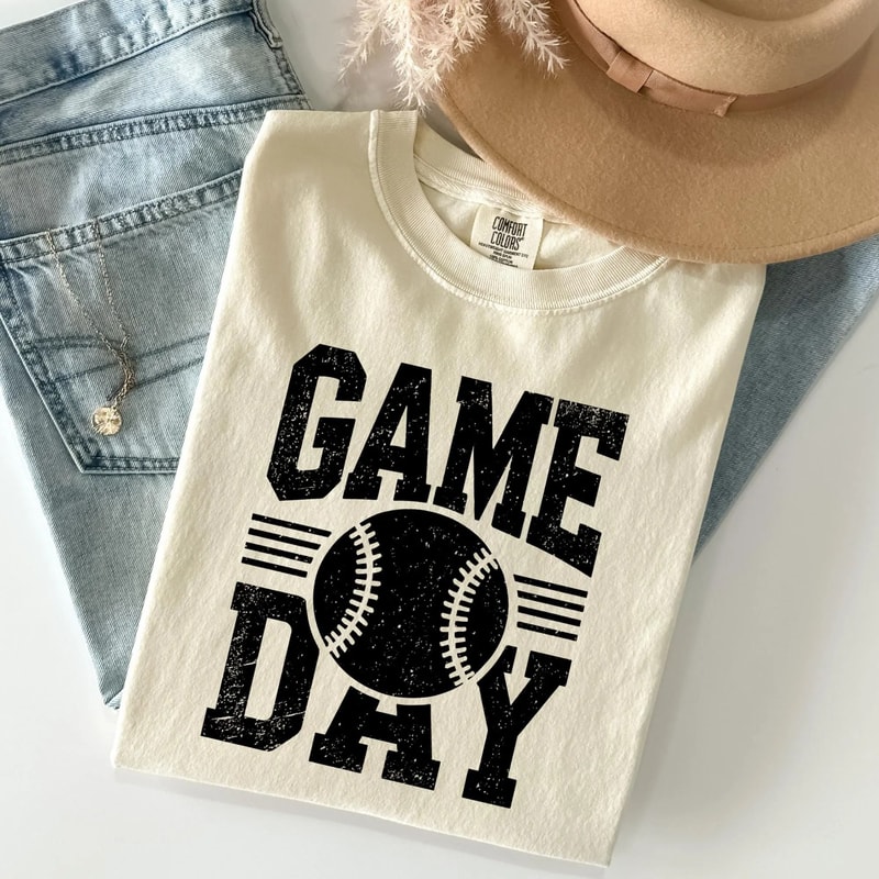 Baseball Game Day Shirt Cute Baseball Mom Tee Spring Baseball Season Fan Shirt 1