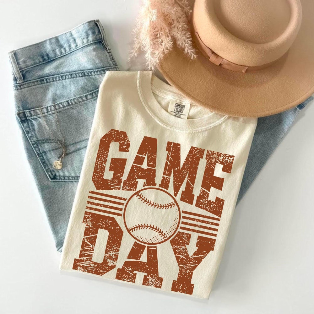 Baseball Game Day Shirt Vintage Softball Mom Tee Fall Sports Shirt For Women 2