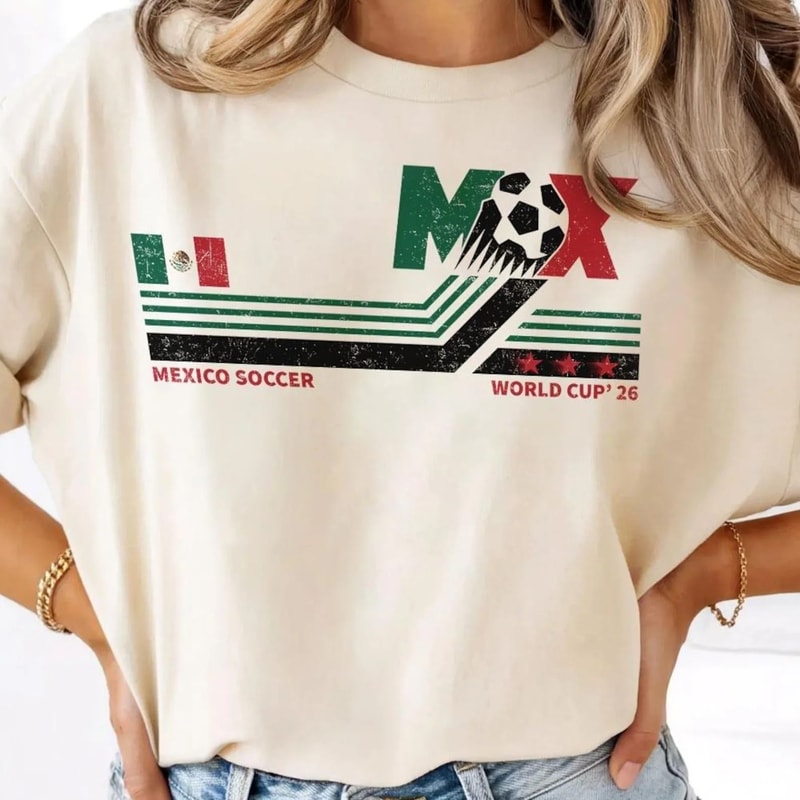 Mexico Soccer World Vintage Shirt Retro Football Fan Graphic Tee 0