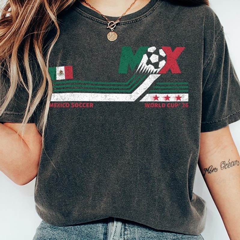 Mexico Soccer World Vintage Shirt Retro Football Fan Graphic Tee 2