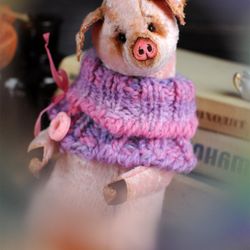 Artist toy teddy bear friend pig