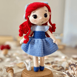 Cute Crochet Doll with Colorful Hair and Flower Accent