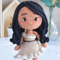handmade crochet doll with dress and hair wig - perfect gift for kids and collectors