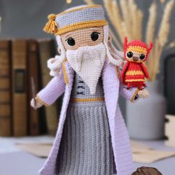Enchant Your World with Magic! Crochet Your Own Professor Dumbledore Doll - Instant Download Pattern