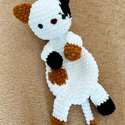 Handmade cat love as great baby shower Crochet baby animal snuggler for baby Cuddle cat toy Plushie kitty toy for girls