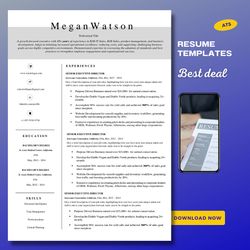 Update your resume with this professional modern resume and matching Cover letter template in minutes