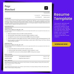 Unique custom resume cv template, modern cv template, editable custom resume cv, matching cover letter, word resume