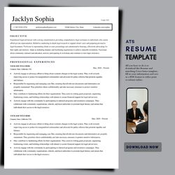 Land your dream job with this professional resume template with matching cover letter for any job description