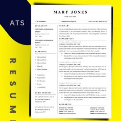 1page resume template, minimalist 1page resume with cover letter, word resume template.