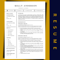 Creative ATS resume template, Word resume template,  CV template with Cover letter template