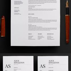 Single page pro resume template, word editable resume file, cover letter template, instant download resume cv