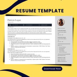 Smart resume cv file, landscape cv design, ms word resume template, instant download resume and cover letter