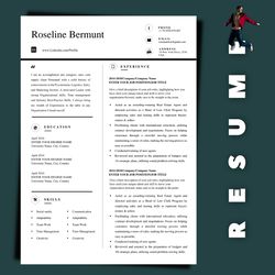 Standard Resume template plus a matching cover template, pro resume template design, word resume file