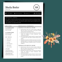 Professional Modern resume template,  stand-out impression resume file, word editable resume file