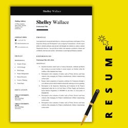 Modern resume template, resume template download, instant download stand-out resume file,