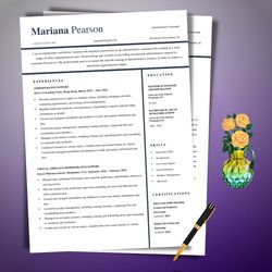 Quick edit pro resume template, edit within minutes, instant download resume template