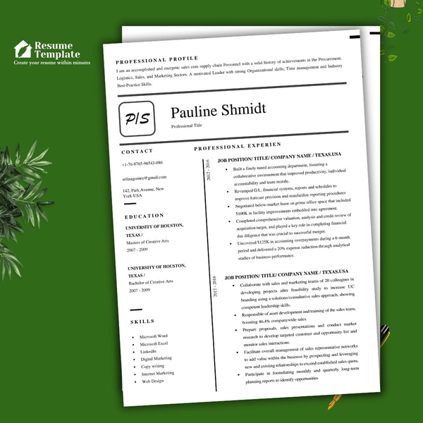 Comprehensive resume template, instant download complete res | Inspire ...