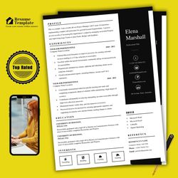 Stand-out resume template, get landed resume template, quick edit resume template, word editable resume file